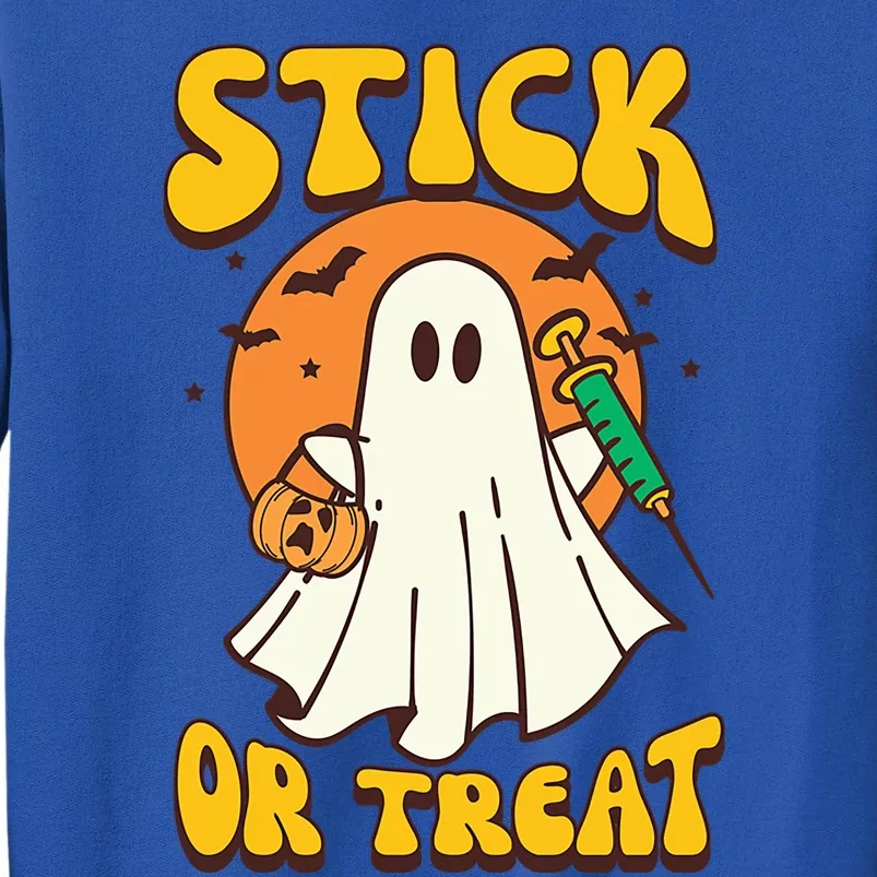 Groovy Stick Or Treat Er Tech Fall Autumn Nurse Halloween Great Gift Tall Sweatshirt