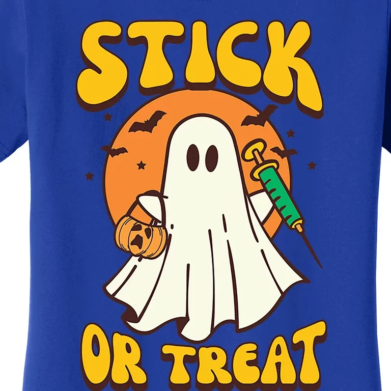 Groovy Stick Or Treat Er Tech Fall Autumn Nurse Halloween Great Gift Women's T-Shirt