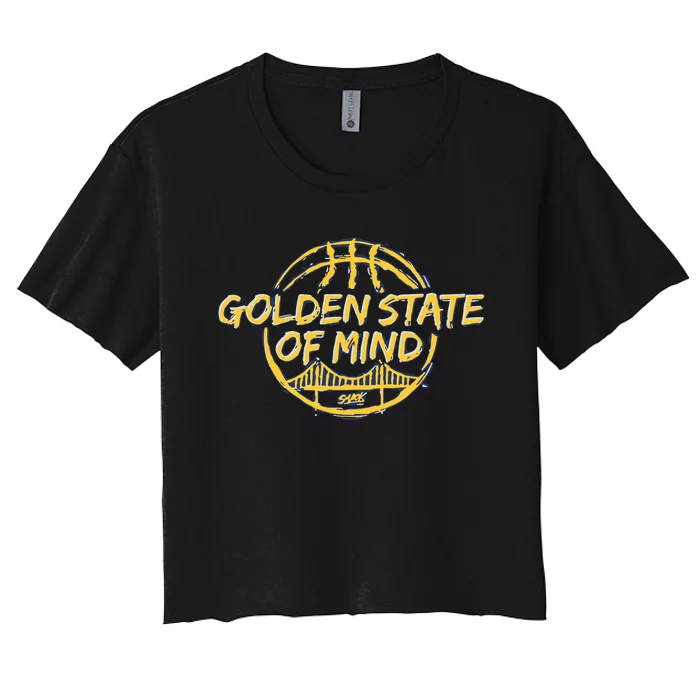 Golden State Of Mind Golden Basketball Fans Women's Crop Top Tee