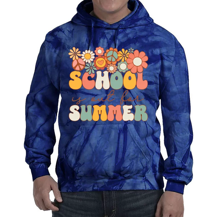 Groovy Schools Out For Summer Last Day Of School Teacher Tie Dye Hoodie