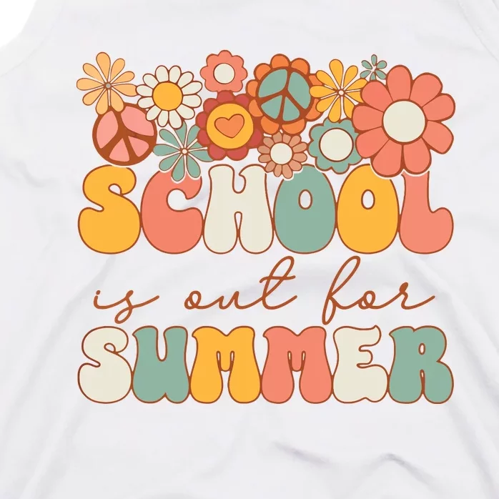 Groovy Schools Out For Summer Last Day Of School Teacher Tank Top