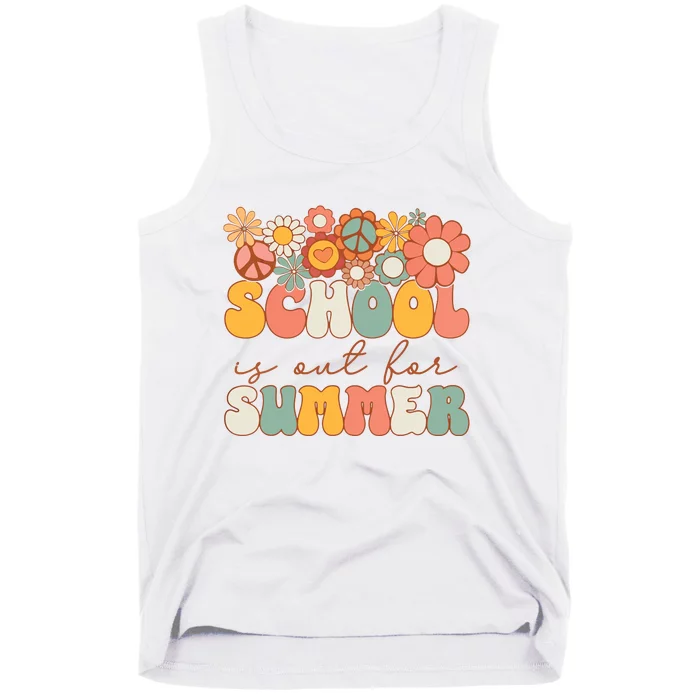 Groovy Schools Out For Summer Last Day Of School Teacher Tank Top