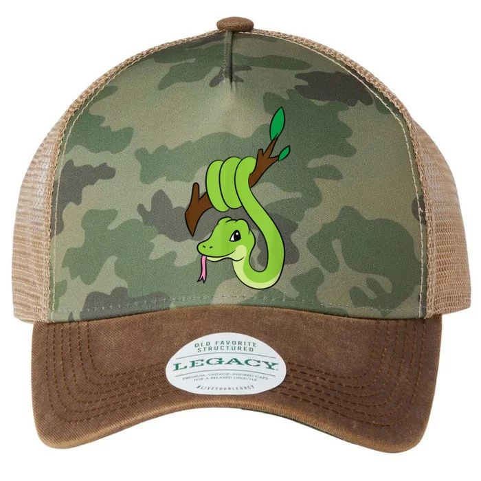 Green Snake On Branch Reptiles Kids Snakes Legacy Tie Dye Trucker Hat