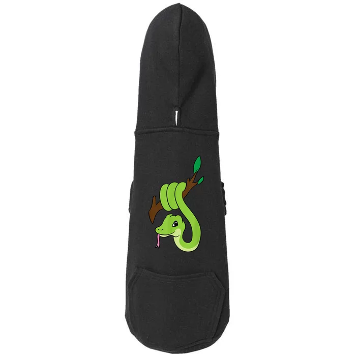 Green Snake On Branch Reptiles Kids Snakes Doggie 3-End Fleece Hoodie