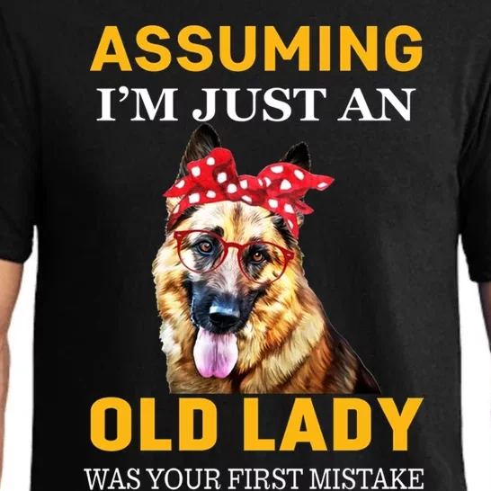 Ger Shepherd Old Lady Assuming Im Just An Old Lady Gift Pajama Set