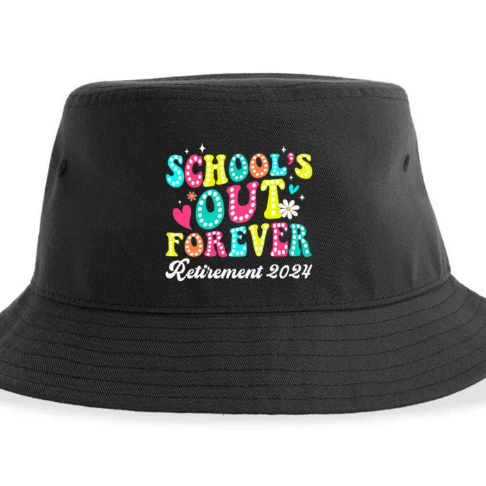 Groovy SchoolS Out Forever Retirement 2024 Sustainable Bucket Hat