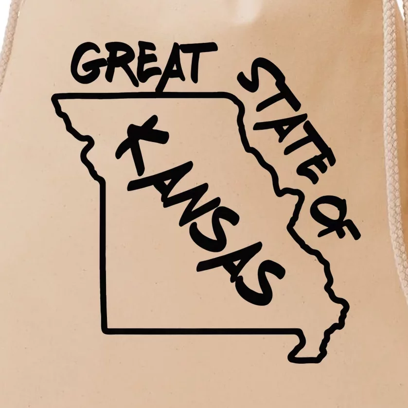 Great State Of Kansas Missouri Marker Trump Joke Drawstring Bag