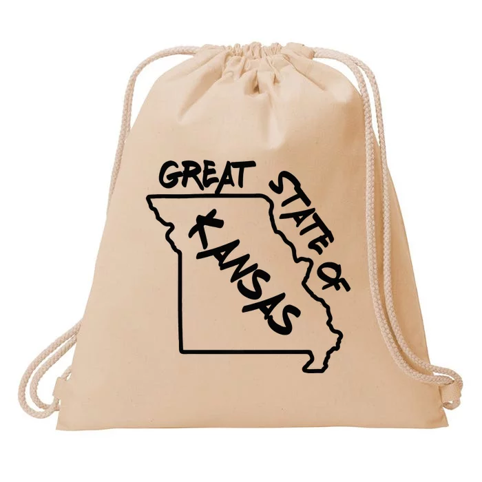 Great State Of Kansas Missouri Marker Trump Joke Drawstring Bag