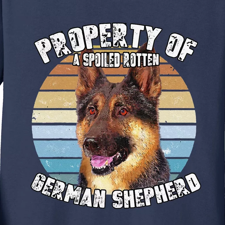 German Shepherd Owner Lover Property Of Gift Love Cute Dog Kids Long Sleeve Shirt