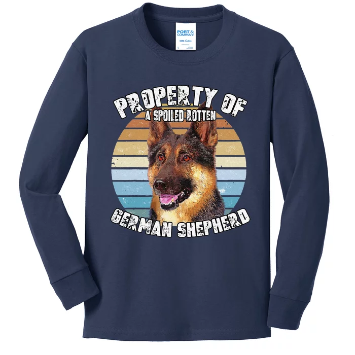 German Shepherd Owner Lover Property Of Gift Love Cute Dog Kids Long Sleeve Shirt