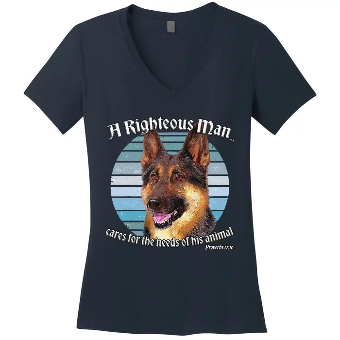 German Shepherd Owner Lover Proverbs 1210 Gift Love Cute Dog Women's V-Neck T-Shirt