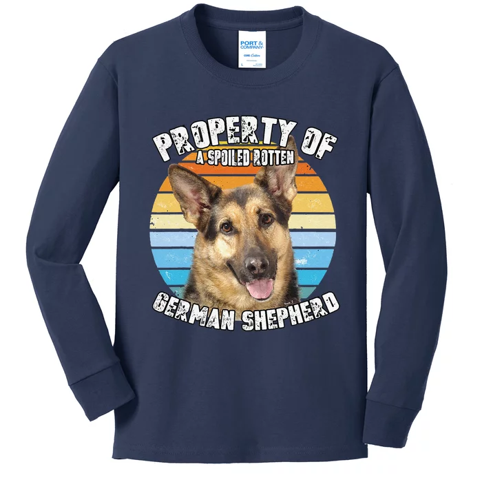 German Shepherd Owner Lover Retro Vintage Cute Dog Kids Long Sleeve Shirt