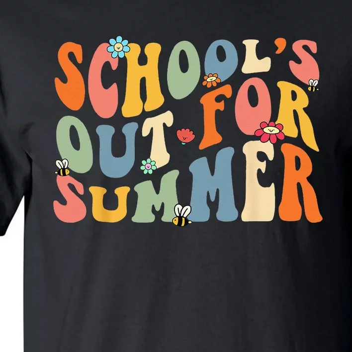 Groovy Schools Out for Summer Last Day Of School Teacher Tall T-Shirt