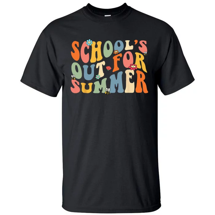 Groovy Schools Out for Summer Last Day Of School Teacher Tall T-Shirt