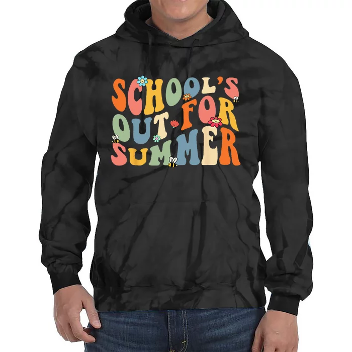 Groovy Schools Out for Summer Last Day Of School Teacher Tie Dye Hoodie