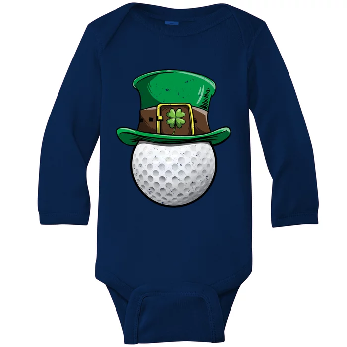 Golf St Patricks Day Ball Leprechaun Sports Funny Gift Baby Long Sleeve Bodysuit