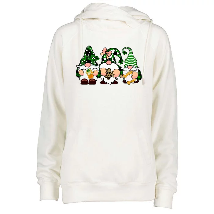 Gnomes St Patrick's Day Womens Funnel Neck Pullover Hood