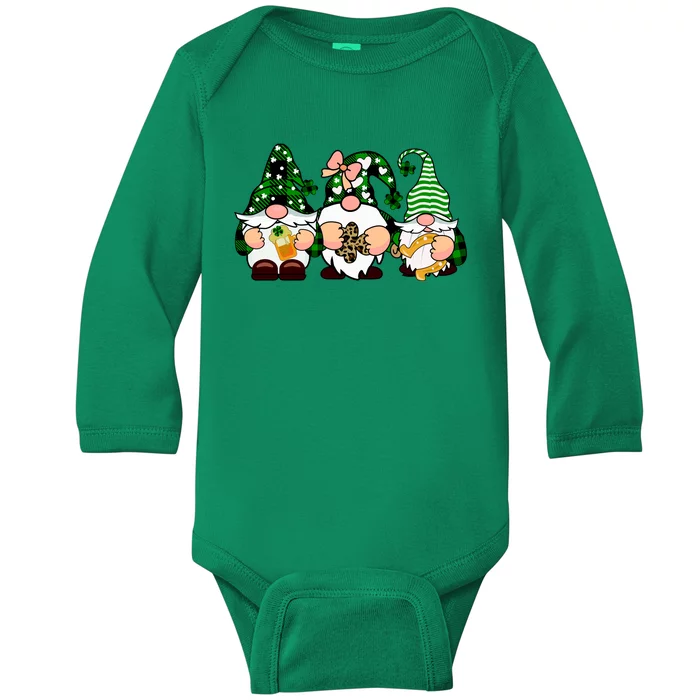 Gnomes St Patrick's Day Baby Long Sleeve Bodysuit