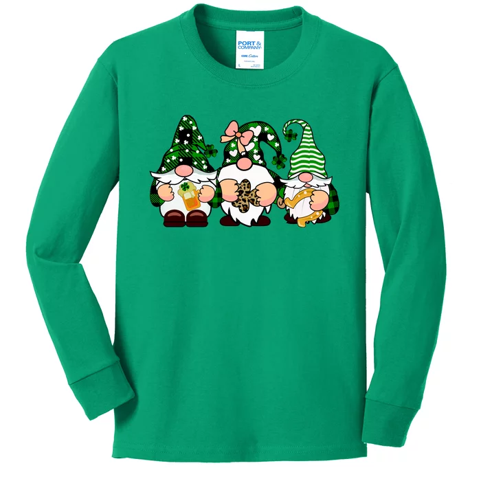 Gnomes St Patrick's Day Kids Long Sleeve Shirt