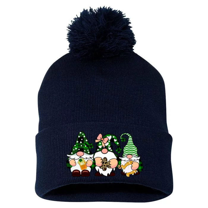 Gnomes St Patrick's Day Pom Pom 12in Knit Beanie