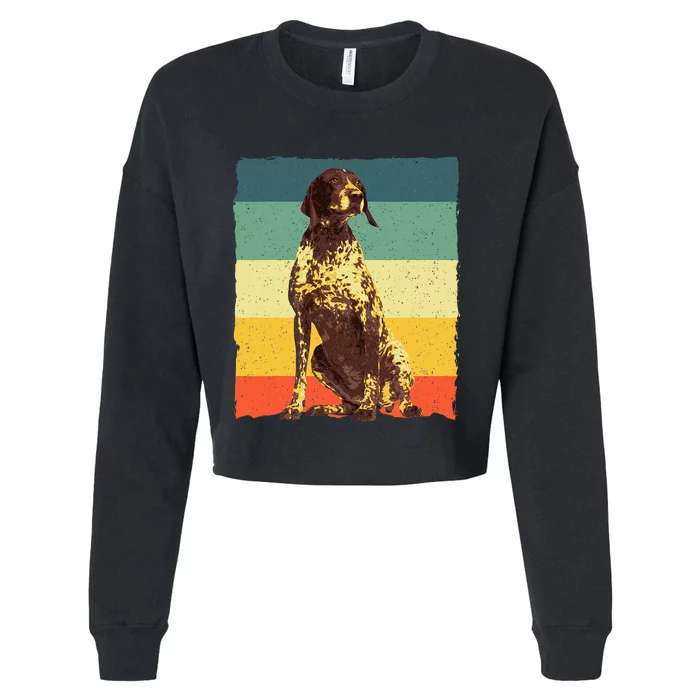 German Shorthaired Pointer Art GSP Dog Lover Cropped Pullover Crew