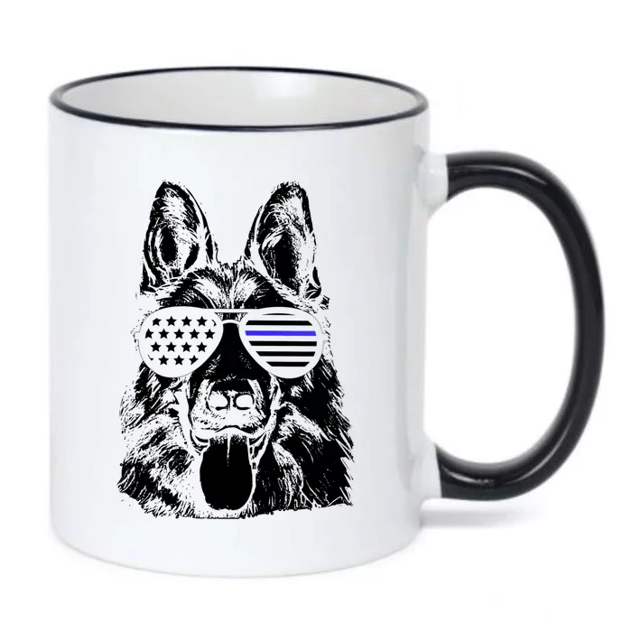 German Shepherd Police Flag Black Color Changing Mug