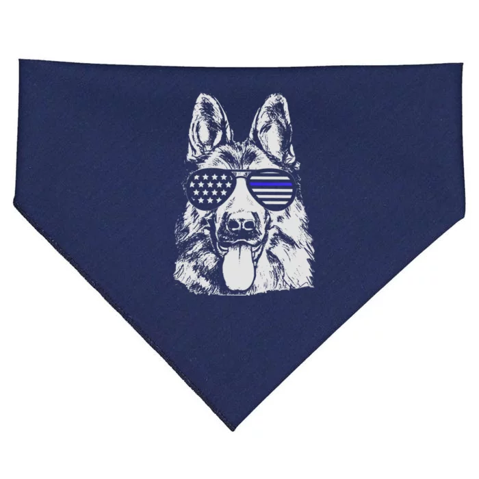 German Shepherd Police Flag USA-Made Doggie Bandana