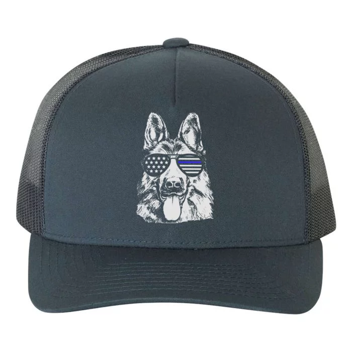 German Shepherd Police Flag Yupoong Adult 5-Panel Trucker Hat