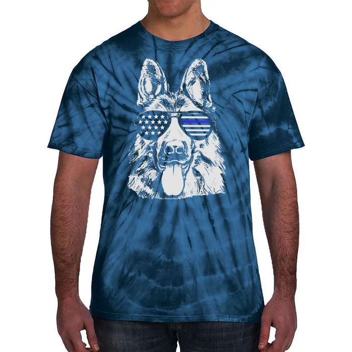 German Shepherd Police Flag Tie-Dye T-Shirt