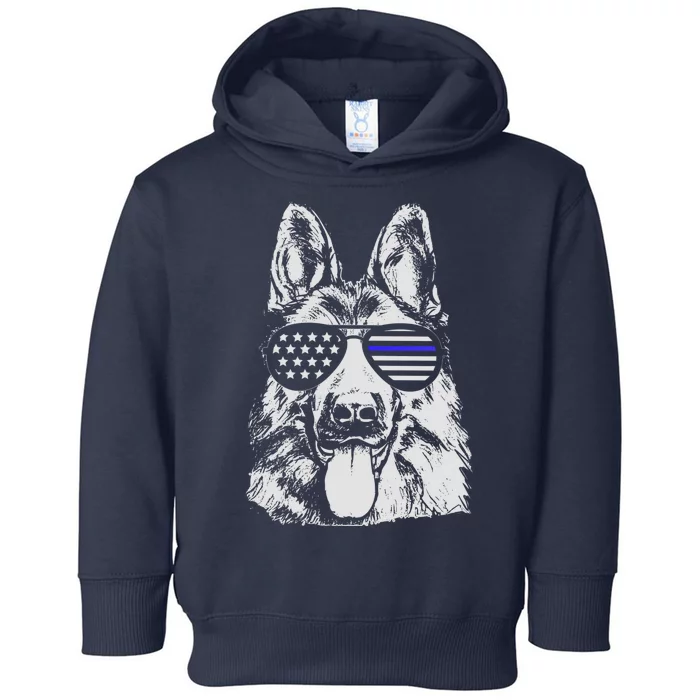 German Shepherd Police Flag Toddler Hoodie