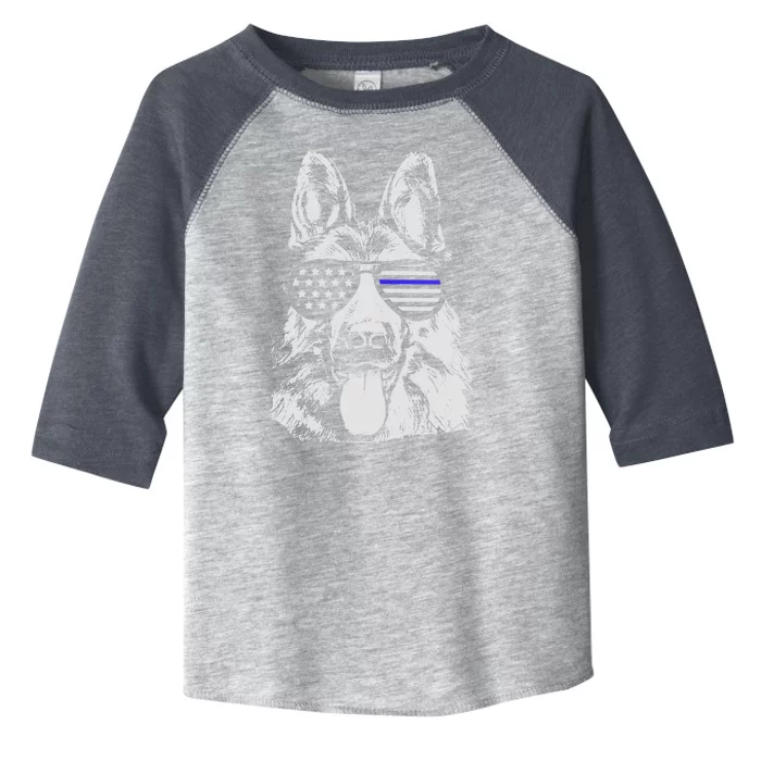 German Shepherd Police Flag Toddler Fine Jersey T-Shirt