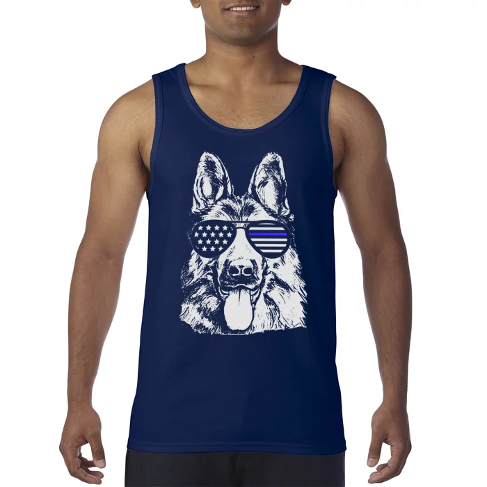 German Shepherd Police Flag Tank Top