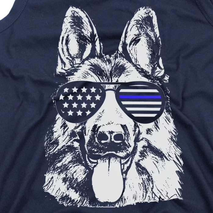 German Shepherd Police Flag Tank Top