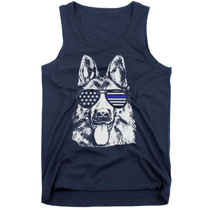 German Shepherd Police Flag Tank Top