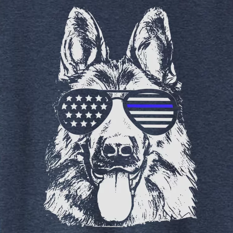 German Shepherd Police Flag Women's Crop Top Tee