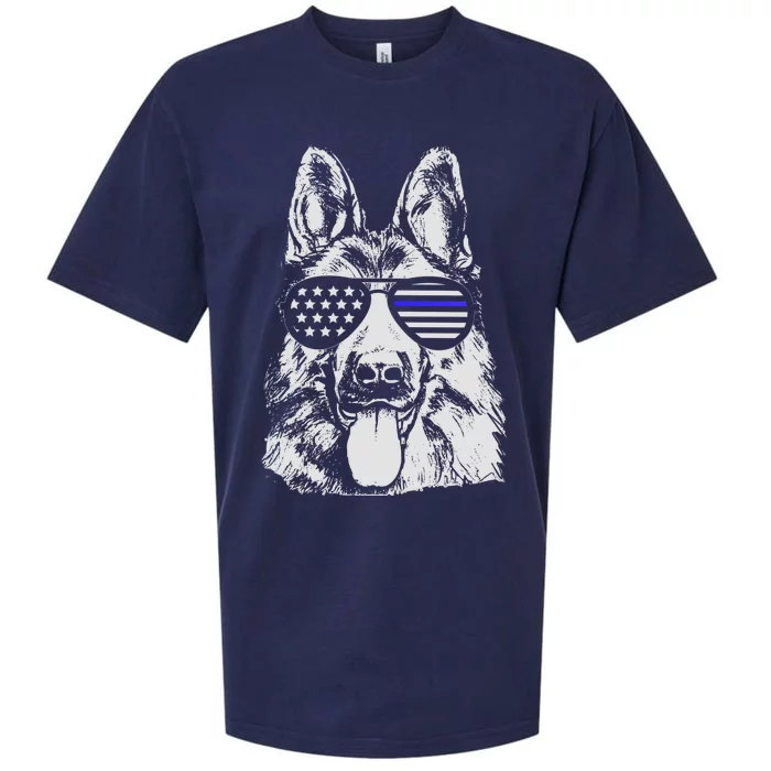 German Shepherd Police Flag Sueded Cloud Jersey T-Shirt