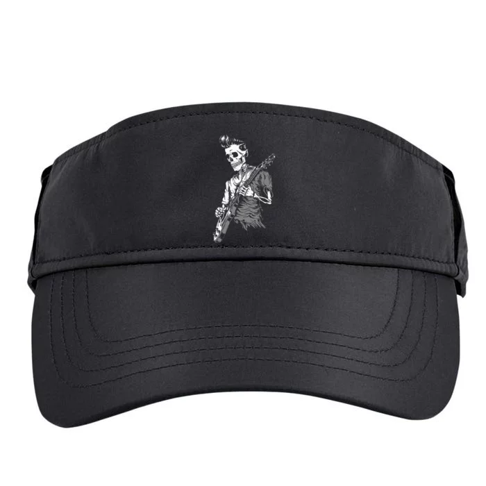 Graphic Skull Playing Guitar Hipster Guy Skeleton Guitarist Adult Drive Performance Visor