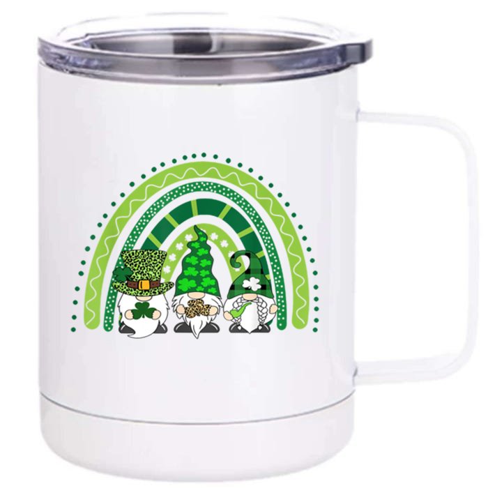 Gnome St Patrick's Day Rainbow Front & Back 12oz Stainless Steel Tumbler Cup