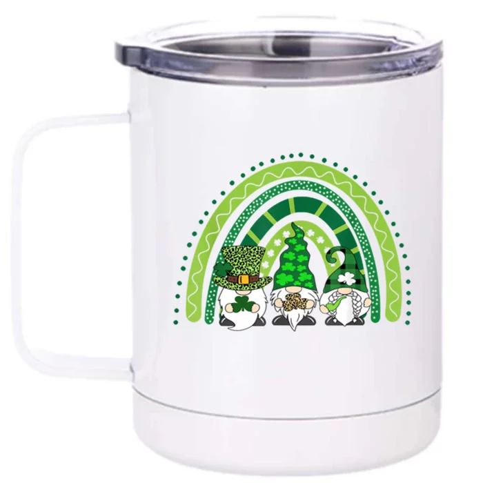 Gnome St Patrick's Day Rainbow Front & Back 12oz Stainless Steel Tumbler Cup