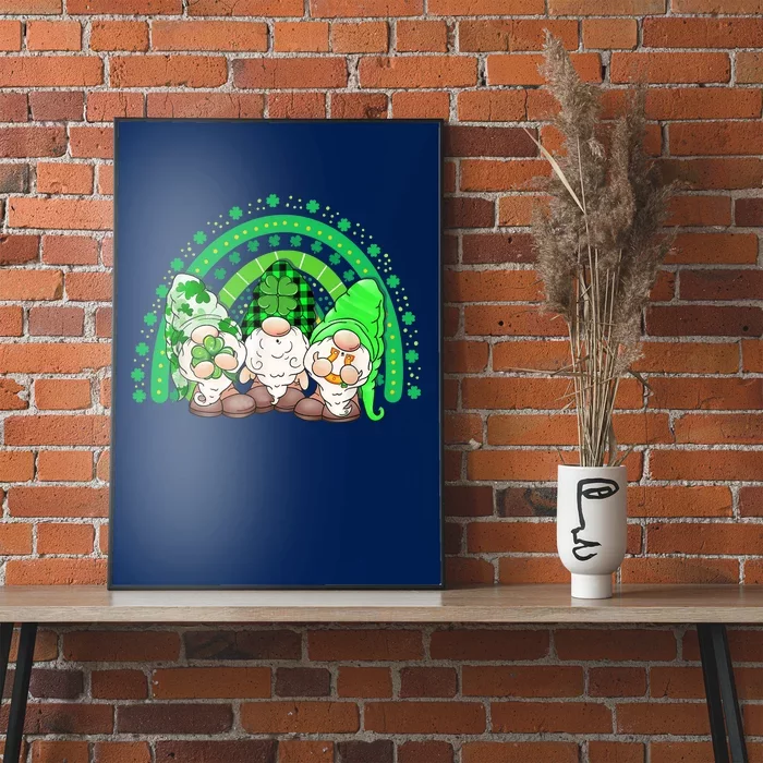 Gnome St Patricks Day Rainbow Shamrock Gnome Poster