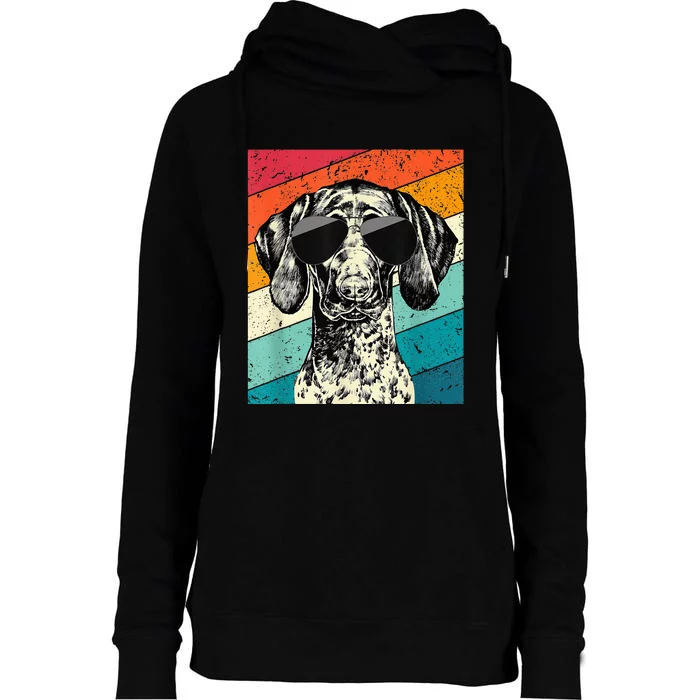 German Shorthaired Pointer Sunglasses Gsp Dog Womens Funnel Neck Pullover Hood