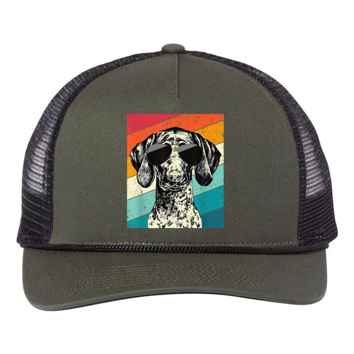 German Shorthaired Pointer Sunglasses Gsp Dog Retro Rope Trucker Hat Cap