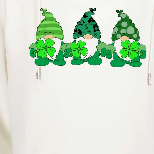 Gnome St Patricks Holiday Clover Womens Funnel Neck Pullover Hood