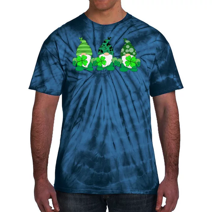 Gnome St Patricks Holiday Clover Tie-Dye T-Shirt