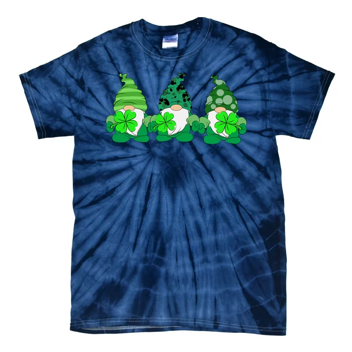 Gnome St Patricks Holiday Clover Tie-Dye T-Shirt