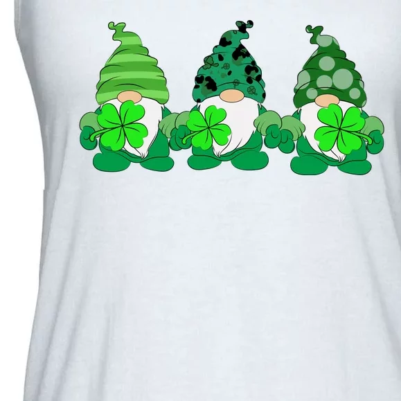 Gnome St Patricks Holiday Clover Ladies Essential Flowy Tank