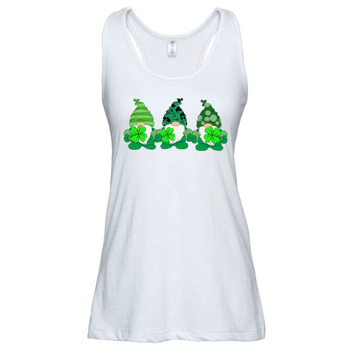 Gnome St Patricks Holiday Clover Ladies Essential Flowy Tank