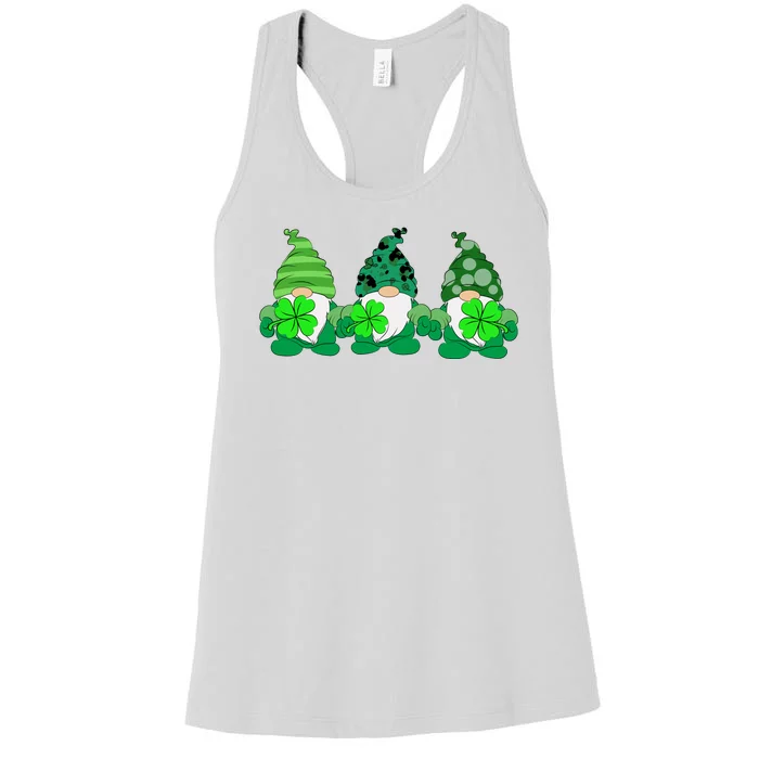 Gnome St Patricks Holiday Clover Women's Racerback Tank