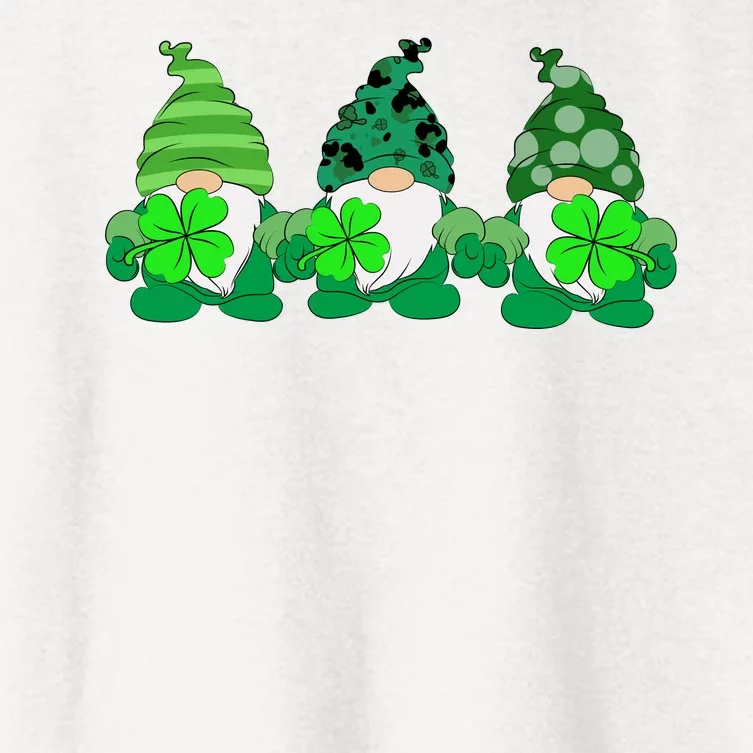 Gnome St Patricks Holiday Clover Women's Crop Top Tee