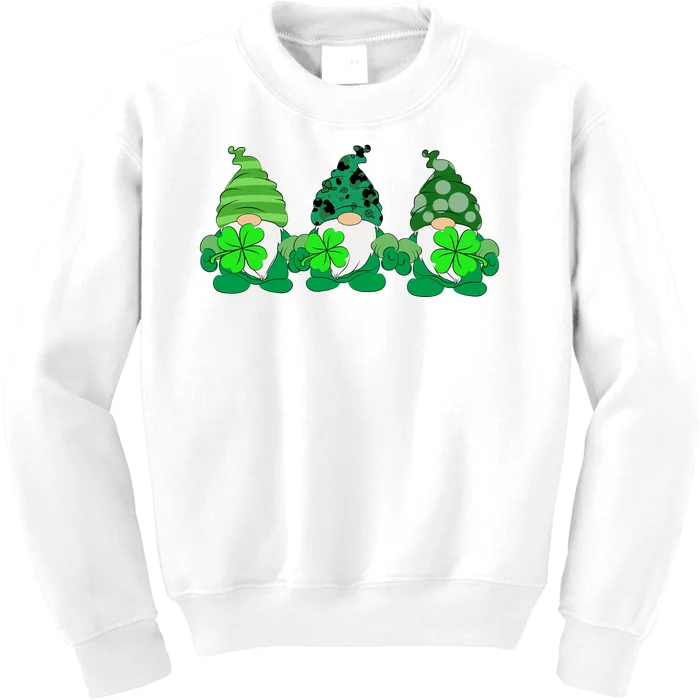 Gnome St Patricks Holiday Clover Kids Sweatshirt